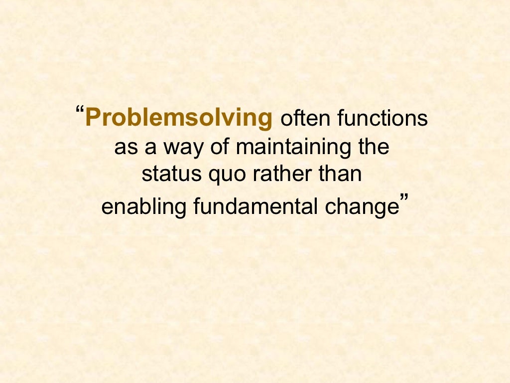 The Essence of Fundamental Change