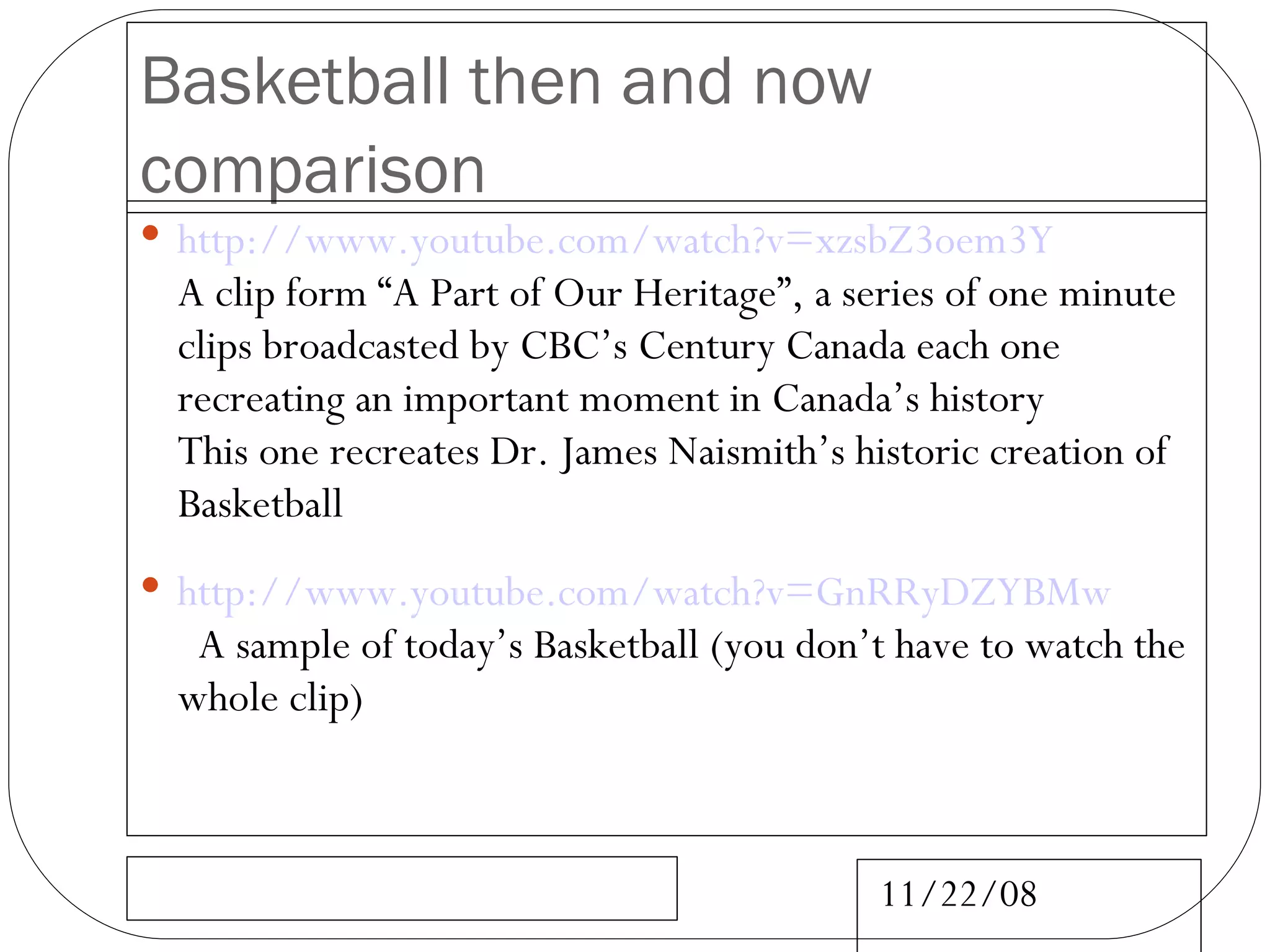 The Evolution Of Basketball | PPT