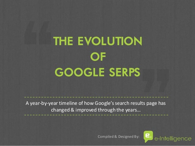Google Search Engine Results Page Changes History Google Search Engine Results Page Changes History
