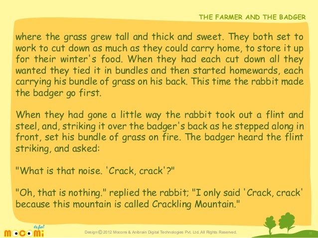 The Farmer And The Badger - Japanese Fairy Tale - Mocomi.com
