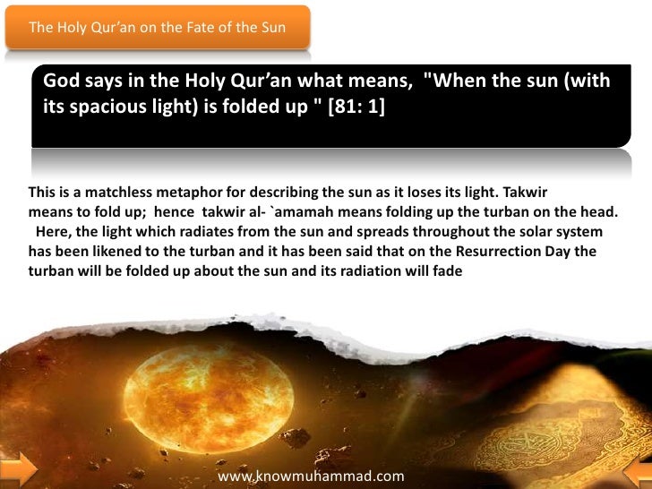 The Fate In Sun And The Moon In Holy Quran