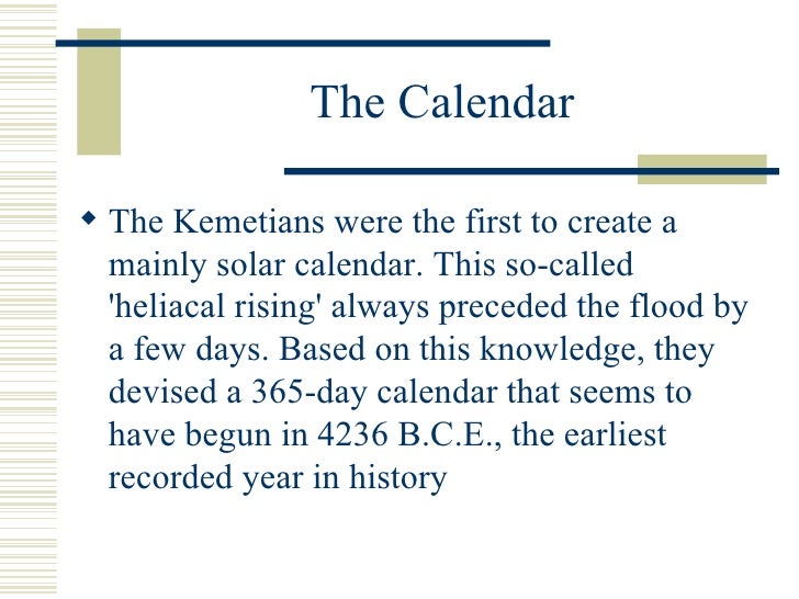 What Is The First Calendar 