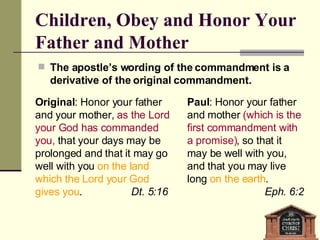 Parents Commanding The First Commandment With Promise | PPS