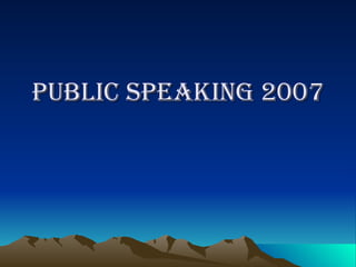 Public Speaking 2007 