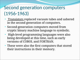 Evolution of Computers: From First to Fifth Generation Technologies | PPT