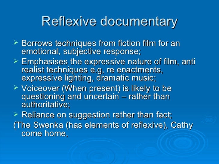 The Five Modes Of Documentary Typical Conventions