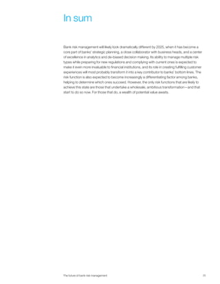 The future of bank risk management full report | PDF