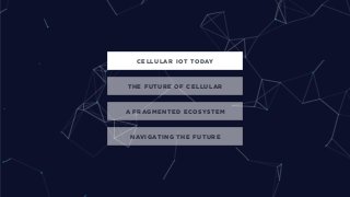 CELLULAR IOT TODAY
A FRAGMENTED ECOSYSTEM
NAVIGATING THE FUTURE
THE FUTURE OF CELLULAR
 