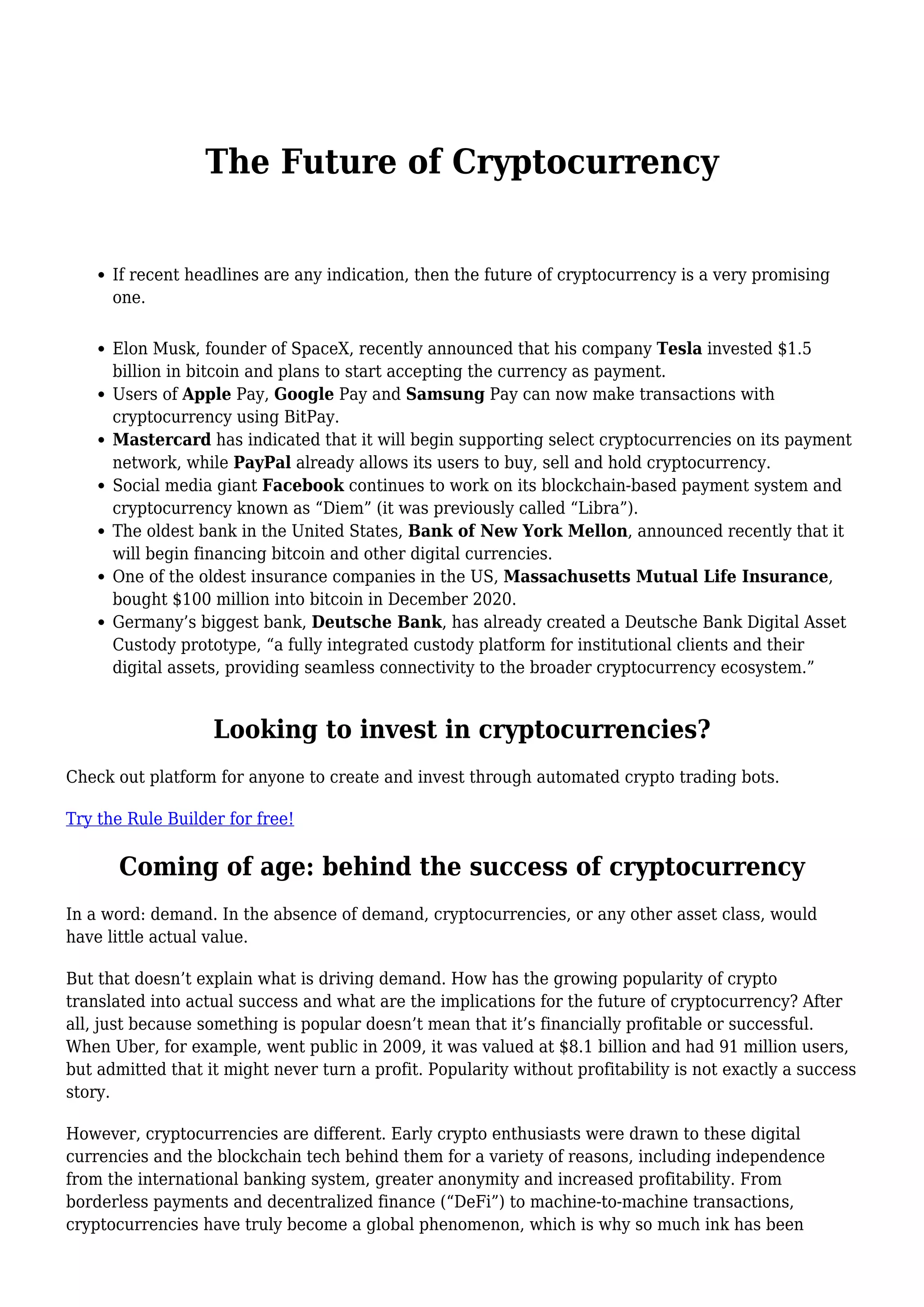 The future-of-cryptocurrency-2021 | PDF