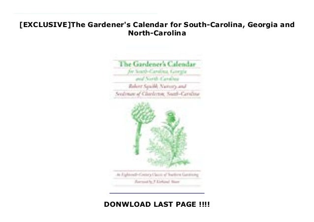 [EXCLUSIVE]The Gardener's Calendar for South-Carolina, Georgia and No…