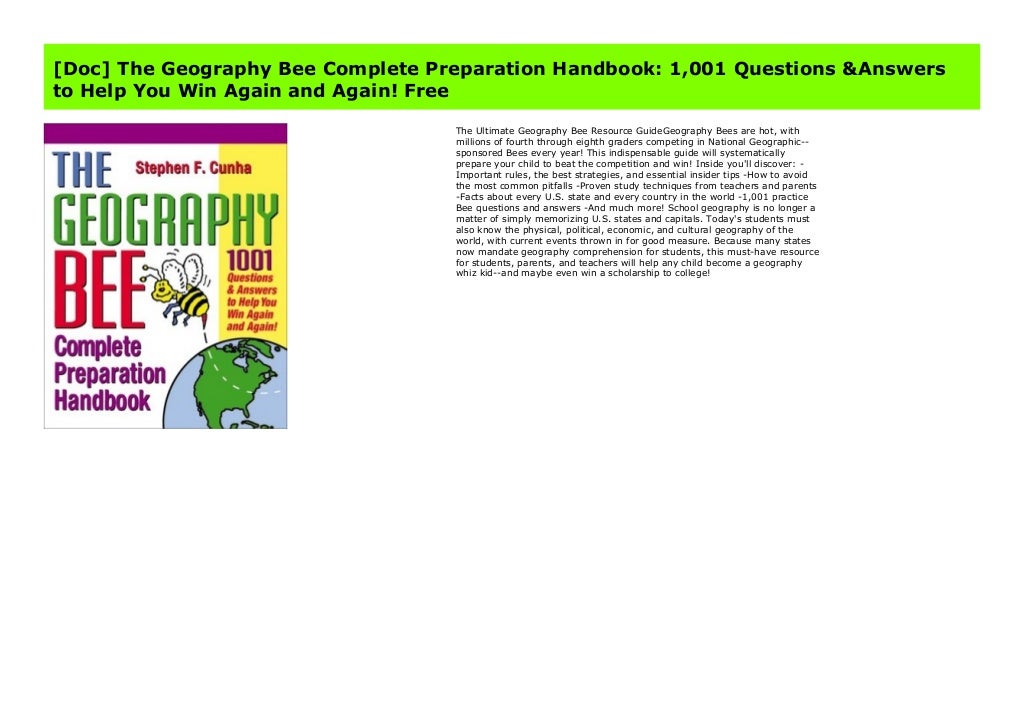 [Doc] The Geography Bee Complete Preparation Handbook 1,001 Questions