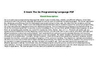 E-book The Go Programming Language PDF