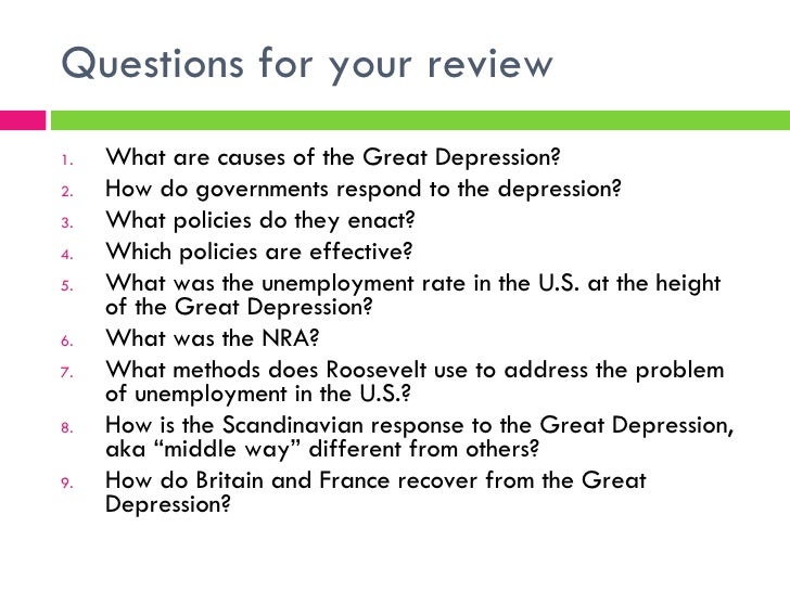 The Great Depression The Great Depression