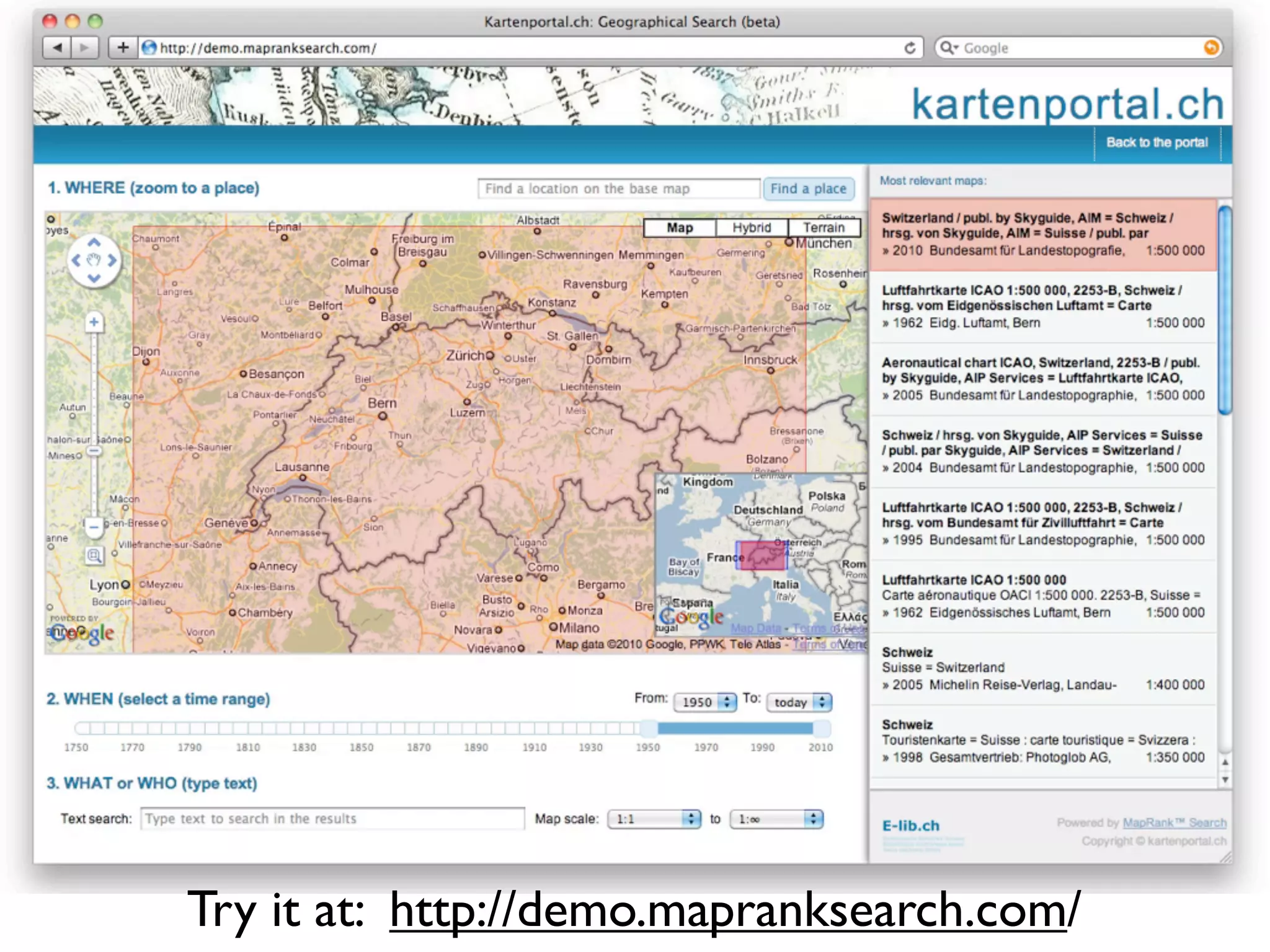 Try it at: http://demo.mapranksearch.com/
 