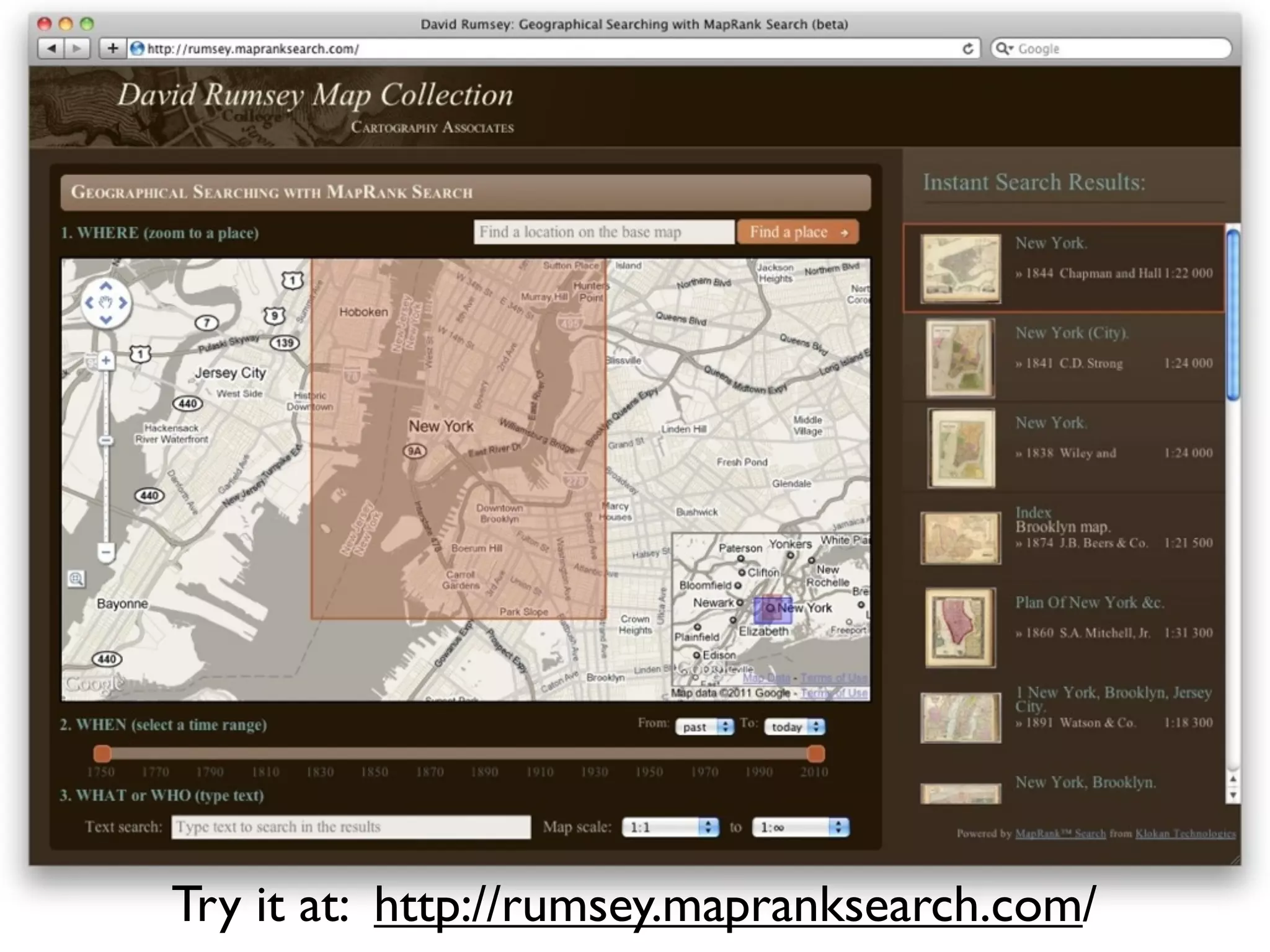 Try it at: http://rumsey.mapranksearch.com/
 