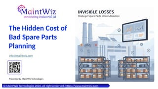 The Hidden Cost of Bad Spare Parts Planning (And How AI CMMS Fixes It ...