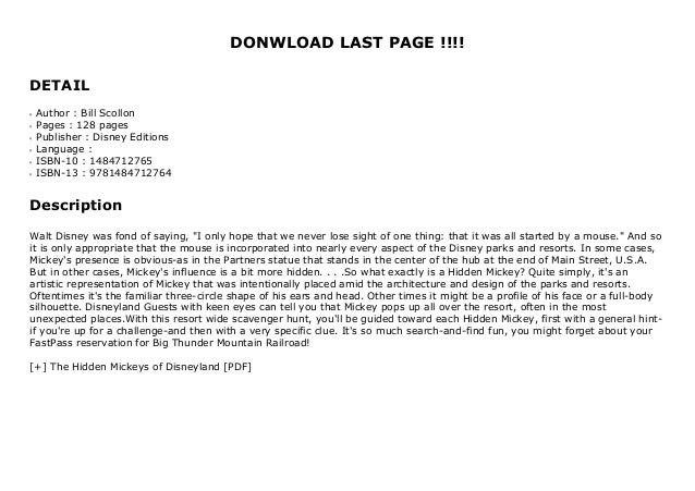 The Hidden Mickeys Of Disneyland Pdf