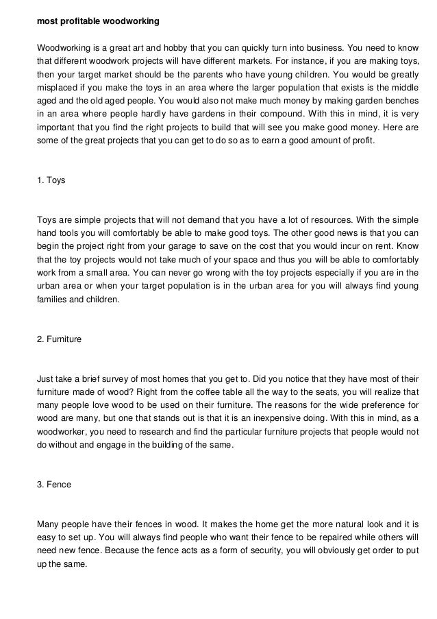 THe highest Paid woodworking Job