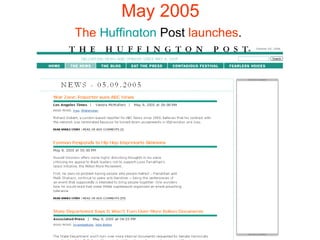 May 2005 The   Huffington  Post   launches .  