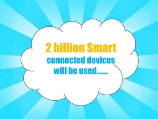 2 billion Smart
connected devices
will be used…….
 