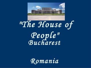 &quot;The House of People&quot;   Bucharest  Romania  