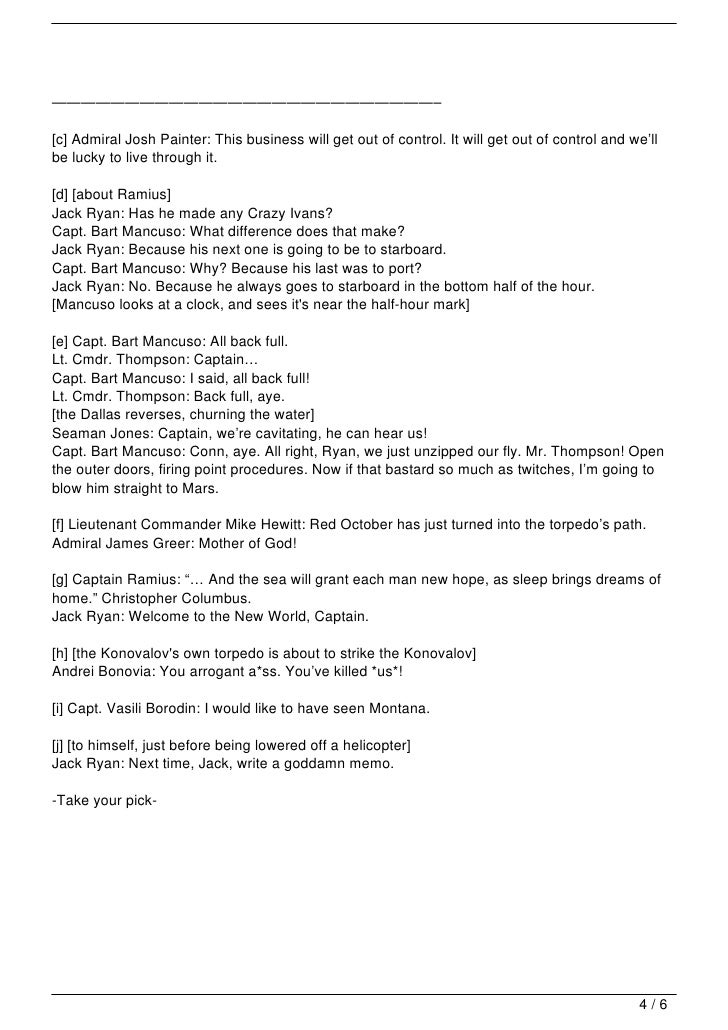 The Hunt For Red October Quotes Info