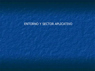 ENTORNO Y SECTOR APLICATIVO 
