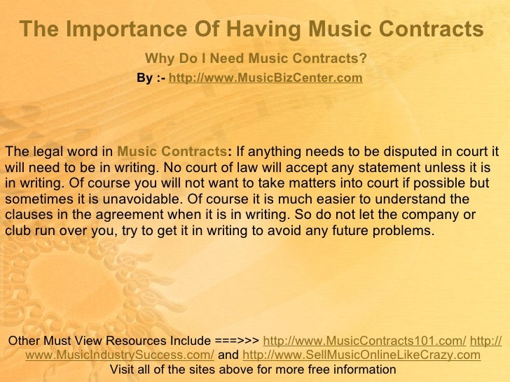 4 the importance of having music contracts