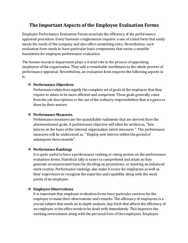 employee evaluation