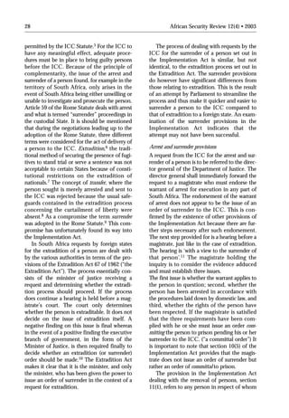 The incorporation of the Rome Statute of the ICC into national law in ...