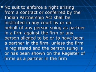  No suit to enforce a right arisingNo suit to enforce a right arising
from a contract or conferred by thefrom a contract ...