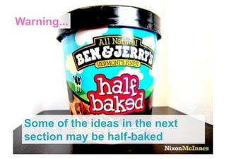 Warning...




  Some of the ideas in the next
  section may be half-baked
Page 20 | The Internet of Trains | December 2011
 