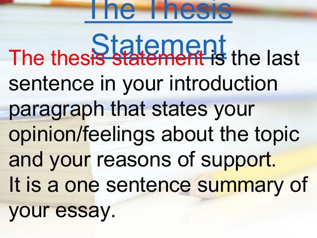 Introduction paragraph thesis statement
