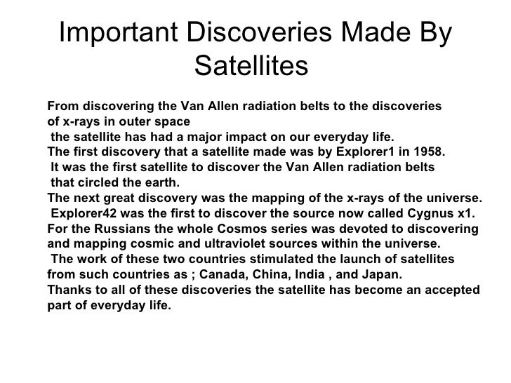 The Invention Of Satellite
