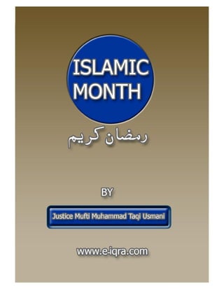 Islamic Month - Ramadan (By Mufti Taqi Usmani) || Australian Islamic Library || www.australianislamiclibrary.org