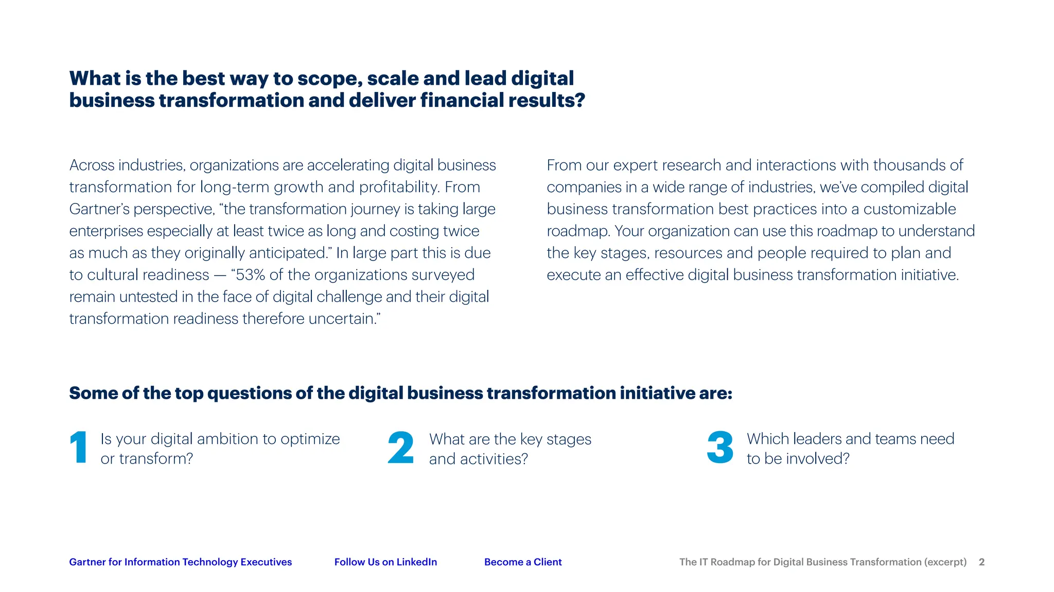 theitroadmapfordigitalbusinesstransformation Gartner.pdf Free