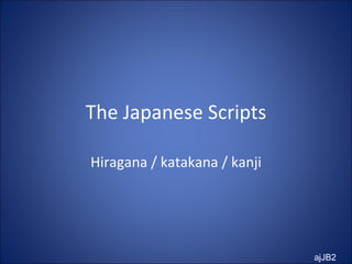 The Japanese Scripts Hiragana / katakana / kanji ajJB2 