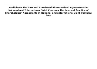 Audiobook The Law and Practice of Shareholders' Agreements in
National and International Joint Ventures The Law and Practice of
Shareholders' Agreements in National and International Joint Ventures
Free
Download now : https://kpf.realfiedbook.com/?book=9041147675 by Ronald Charles Wolf PDF The Law and Practice of Shareholders' Agreements in National and International Joint Ventures The Law and Practice of Shareholders' Agreements in National and International Joint Ventures For Android
 