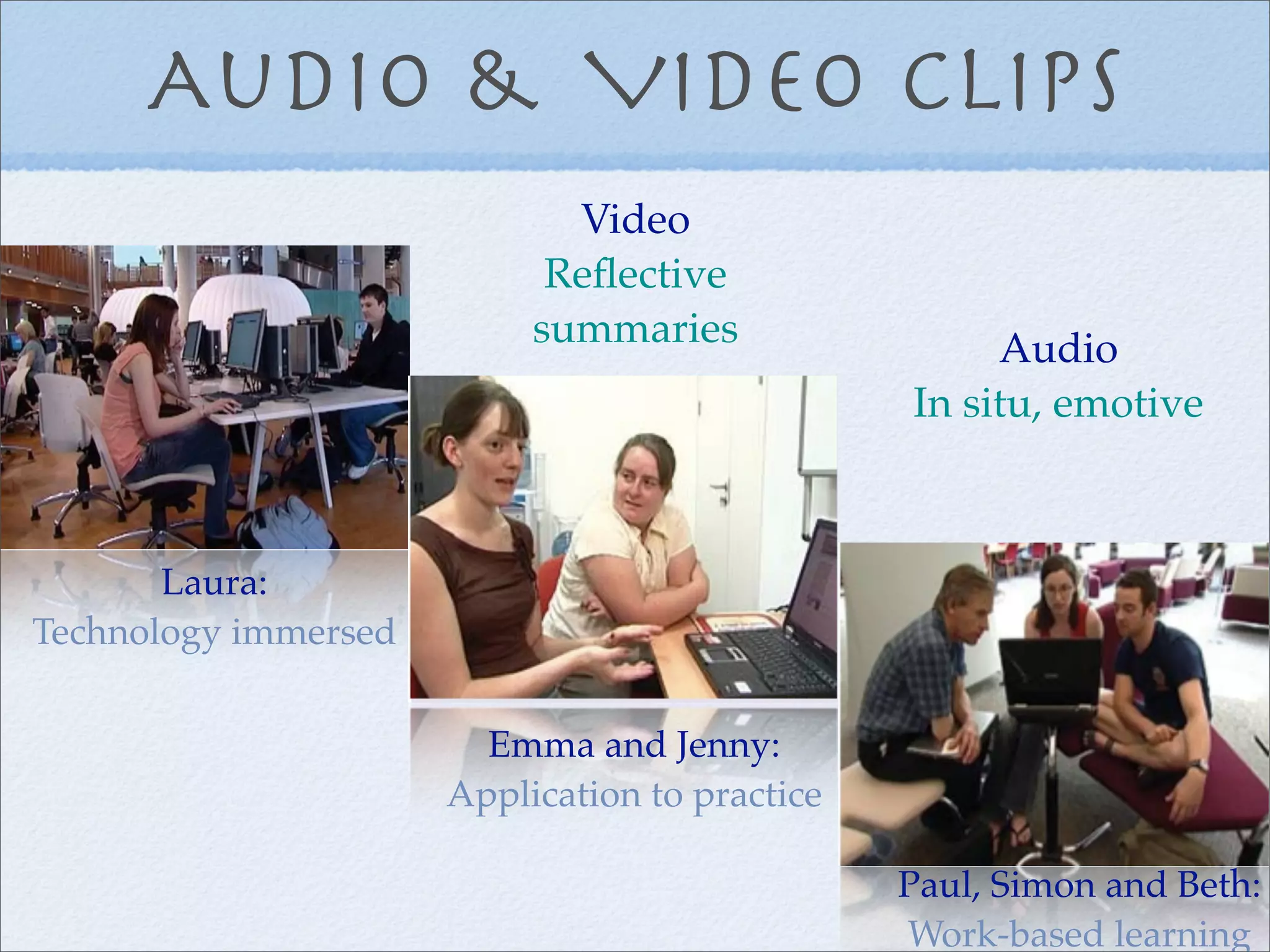 The learner voice: students' use and experience of technologies