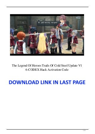 The Legend Of Heroes Trails Of Cold Steel Update V1
6-CODEX Hack Activation Code
1 / 4
 