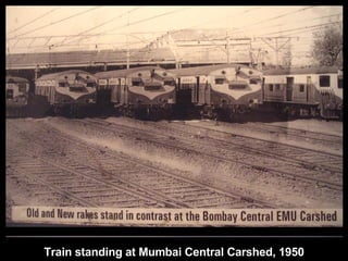 Train standing at Mumbai Central Carshed, 1950 