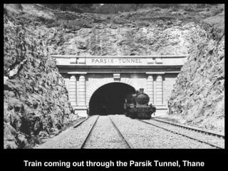 Train coming out through the Parsik Tunnel, Thane 