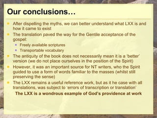 The LXX - Its origins and uses | PPT