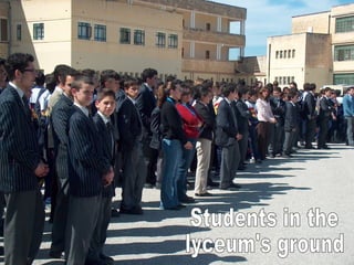 Students in the lyceum's ground