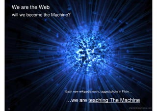 “The Machine” – The Next 50 years of computing - Copyright IBM 200813
We are the Web
Each new wikipedia entry, tagged photo in Flickr…
will we become the Machine?
…we are teaching The Machine
 
