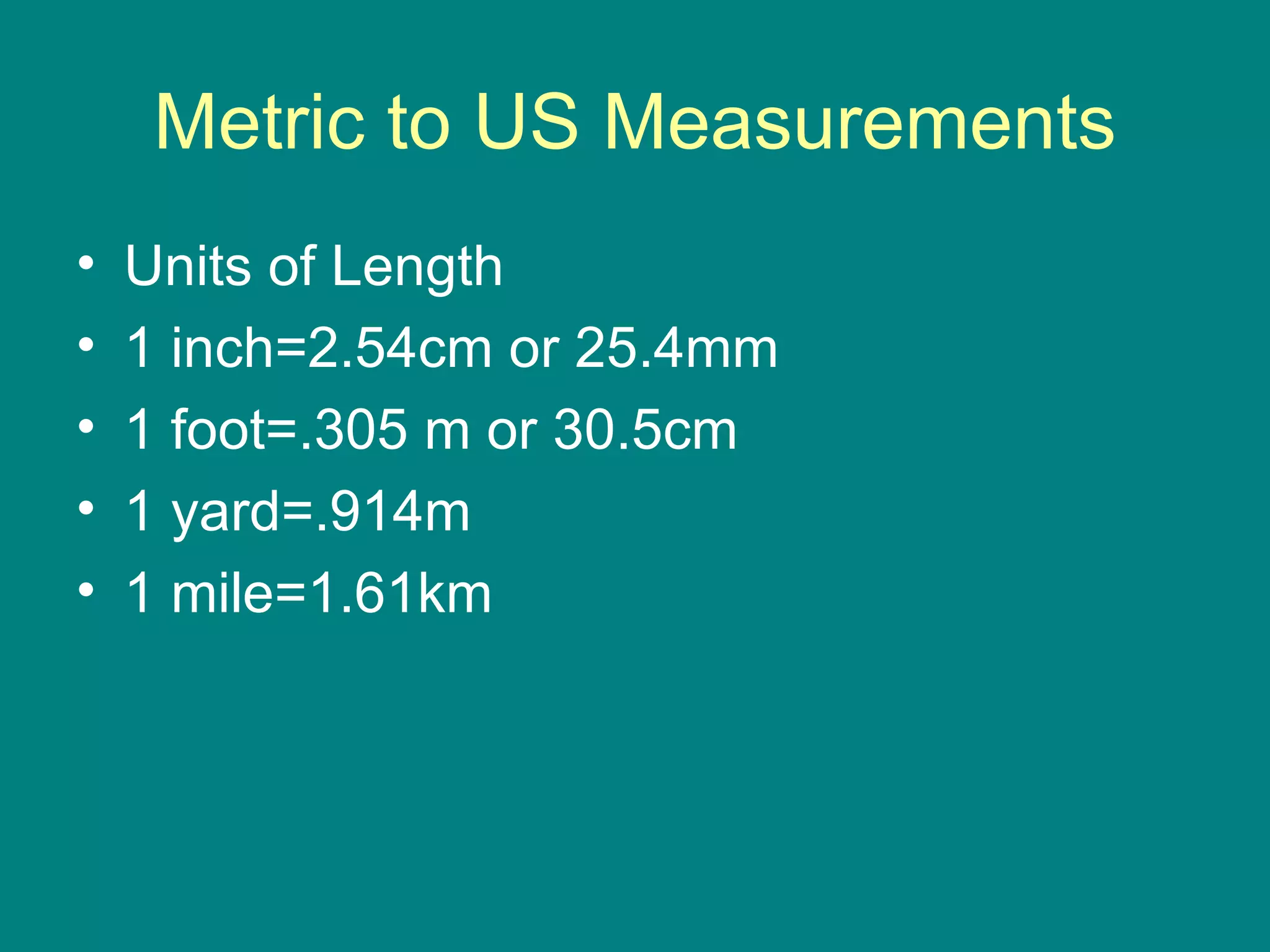 The metric system ppt