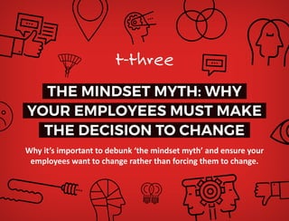 THE MINDSET MYTH: WHY
YOUR EMPLOYEES MUST MAKE
THE DECISION TO CHANGE
Why it’s important to debunk ‘the mindset myth’ and ensure your
employees want to change rather than forcing them to change.
 