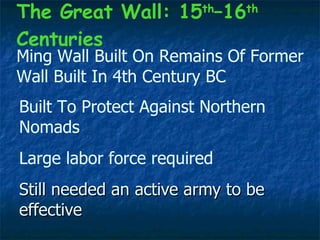 Still needed an active army to be effective Ming Wall Built On Remains Of Former Wall Built In 4th Century BC Built To Pro...