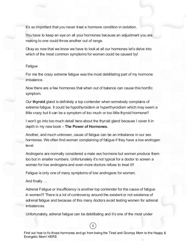 PROVEN solutions for hormone based fatigue, weight gain, low mood and