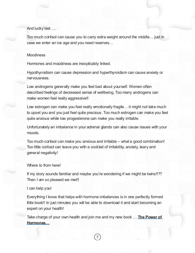 PROVEN solutions for hormone based fatigue, weight gain, low mood and